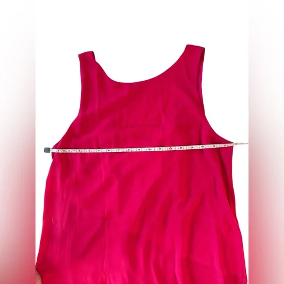 Everly Hot Pink Chiffon Shift Dress Bow Back Detail Party Cocktail Dress Size L - Picture 8 of 11